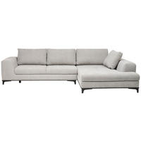 ECKSOFA in Webstoff Grau  - Schwarz/Grau, Design, Textil/Metall (314/211cm) - Stylife