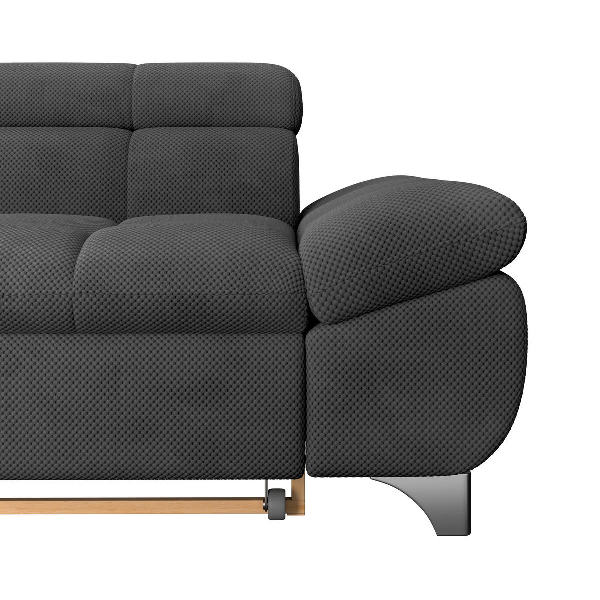 ECKSOFA Anthrazit Chenille  - Chromfarben/Anthrazit, KONVENTIONELL, Textil/Metall (234/312cm) - Livetastic