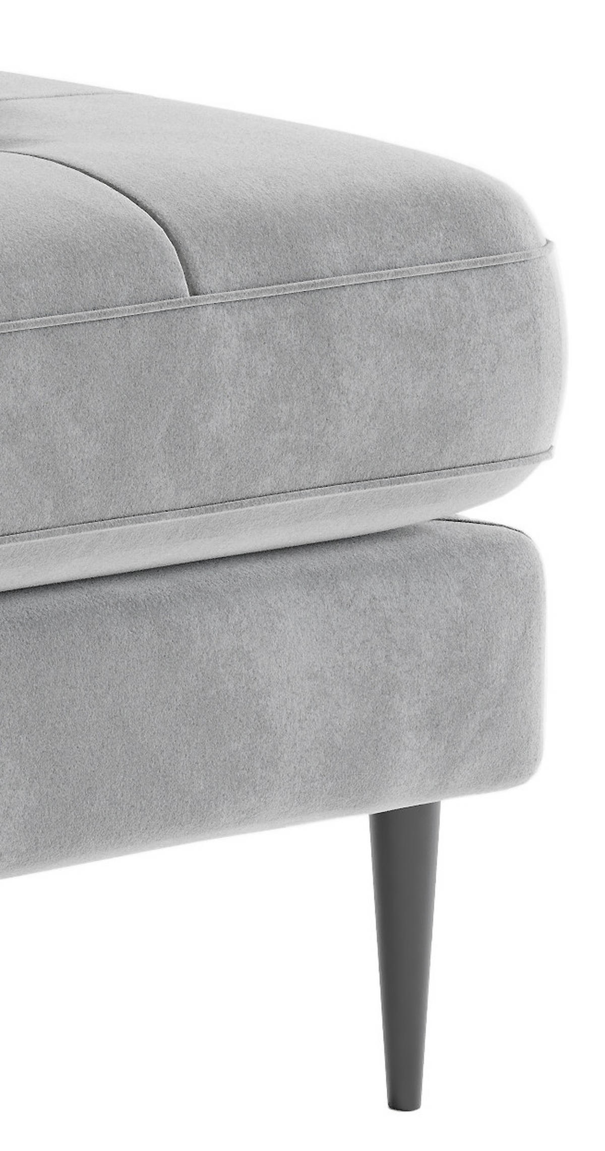 ECKSOFA in Flachgewebe Blaugrau  - Edelstahlfarben/Anthrazit, Design, Textil/Metall (259/205cm) - Livetastic