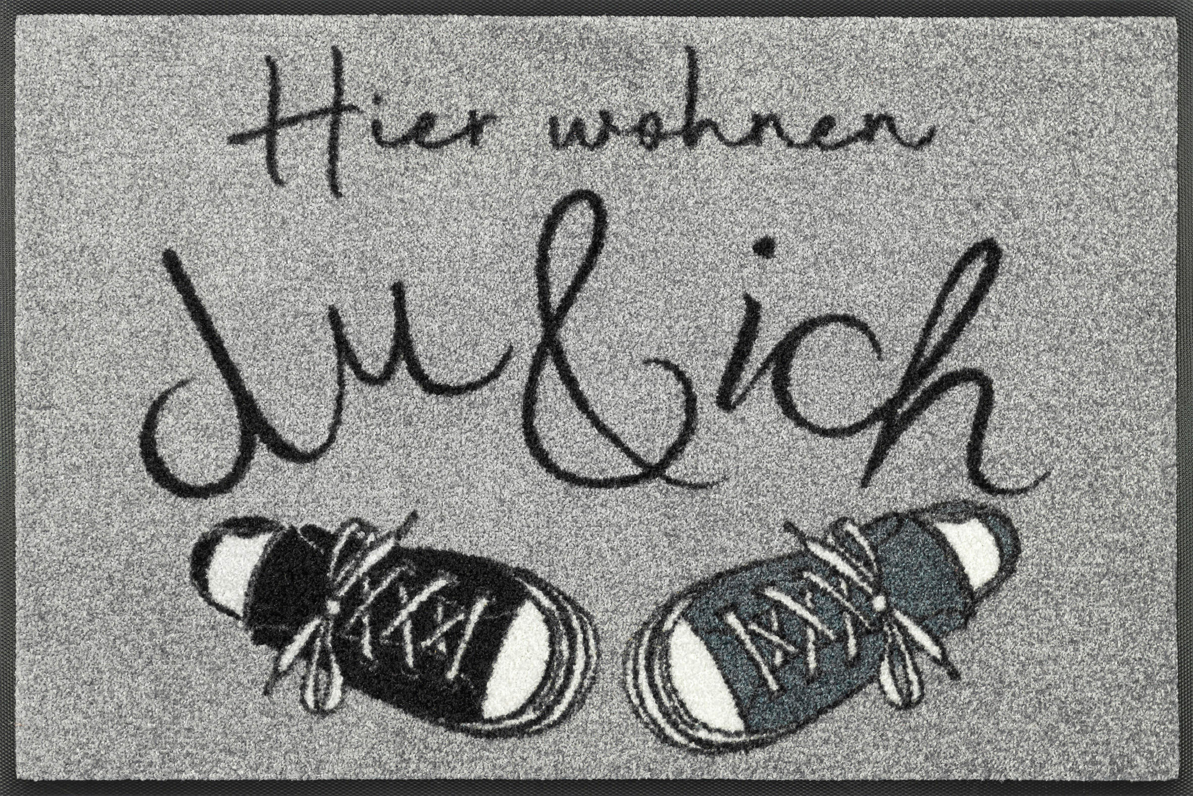 FUßMATTE 50/75 cm  - Grau, Design, Kunststoff/Textil (50/75cm) - wash+dry