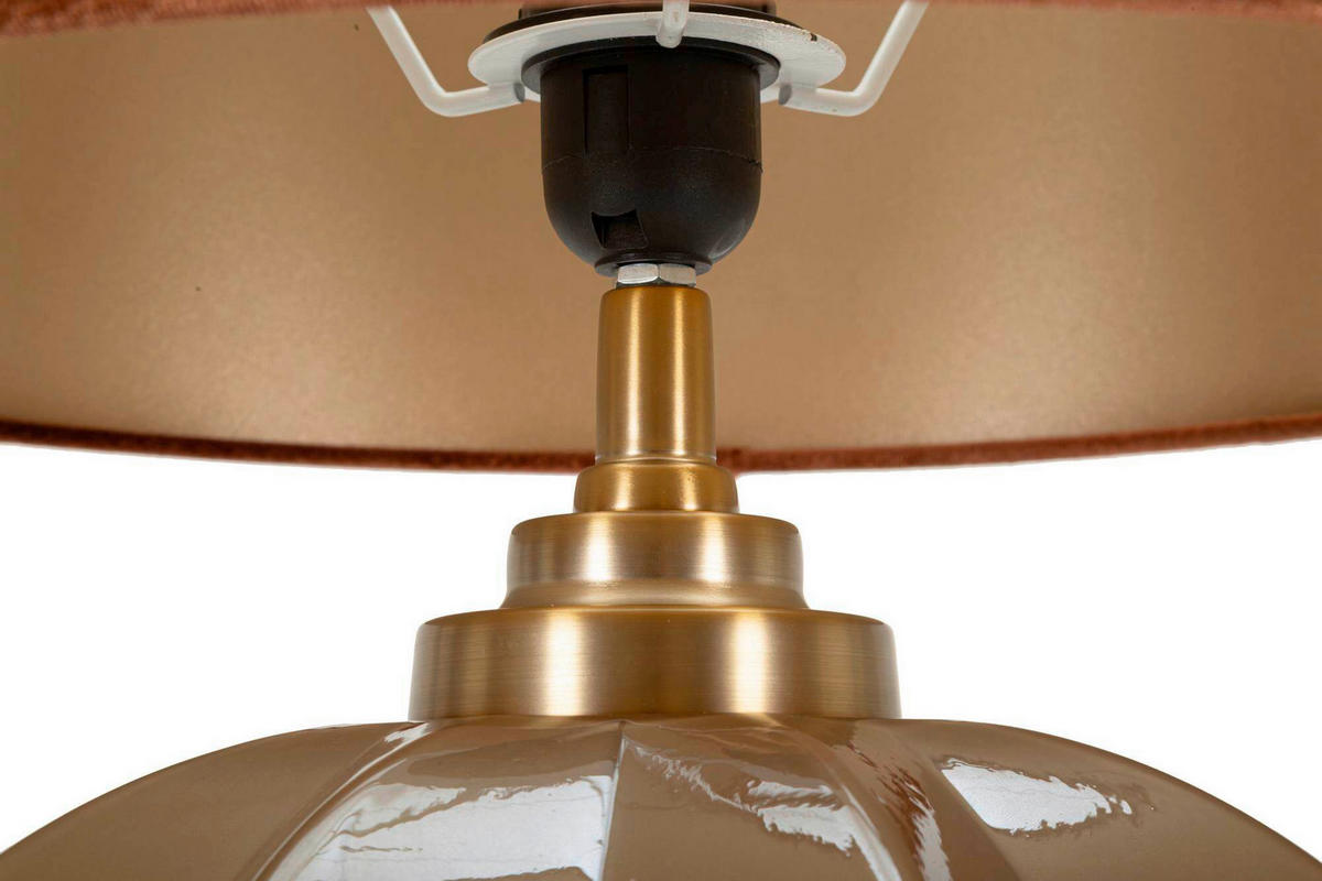 TISCHLEUCHTE   - Goldfarben/Braun, Basics, Glas/Textil (40.5/57/40.5cm)