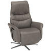 RELAXSESSEL in Leder Graubraun  - Edelstahlfarben/Graubraun, Design, Leder/Metall (78/117/89cm) - Himolla Komfortklass