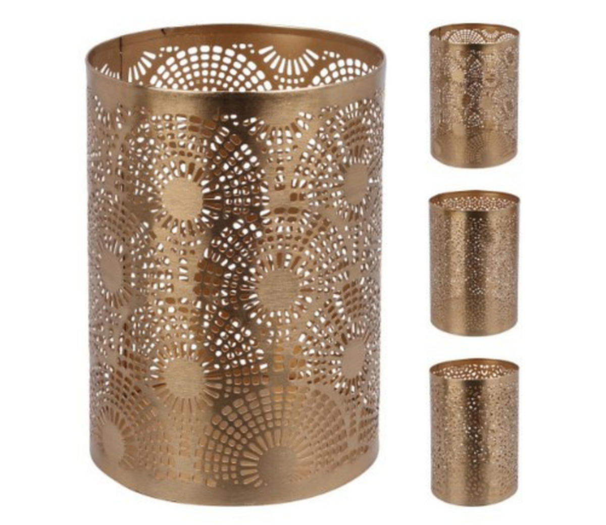 VÄRMELJUSHÅLLARE  - guldfärgad, Basics (13/18cm)