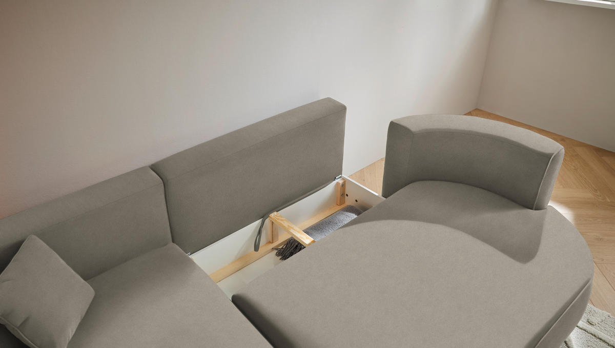ECKSOFA in Webstoff Braun  - Schwarz/Braun, Design, Kunststoff/Textil (183/284cm) - Welnova