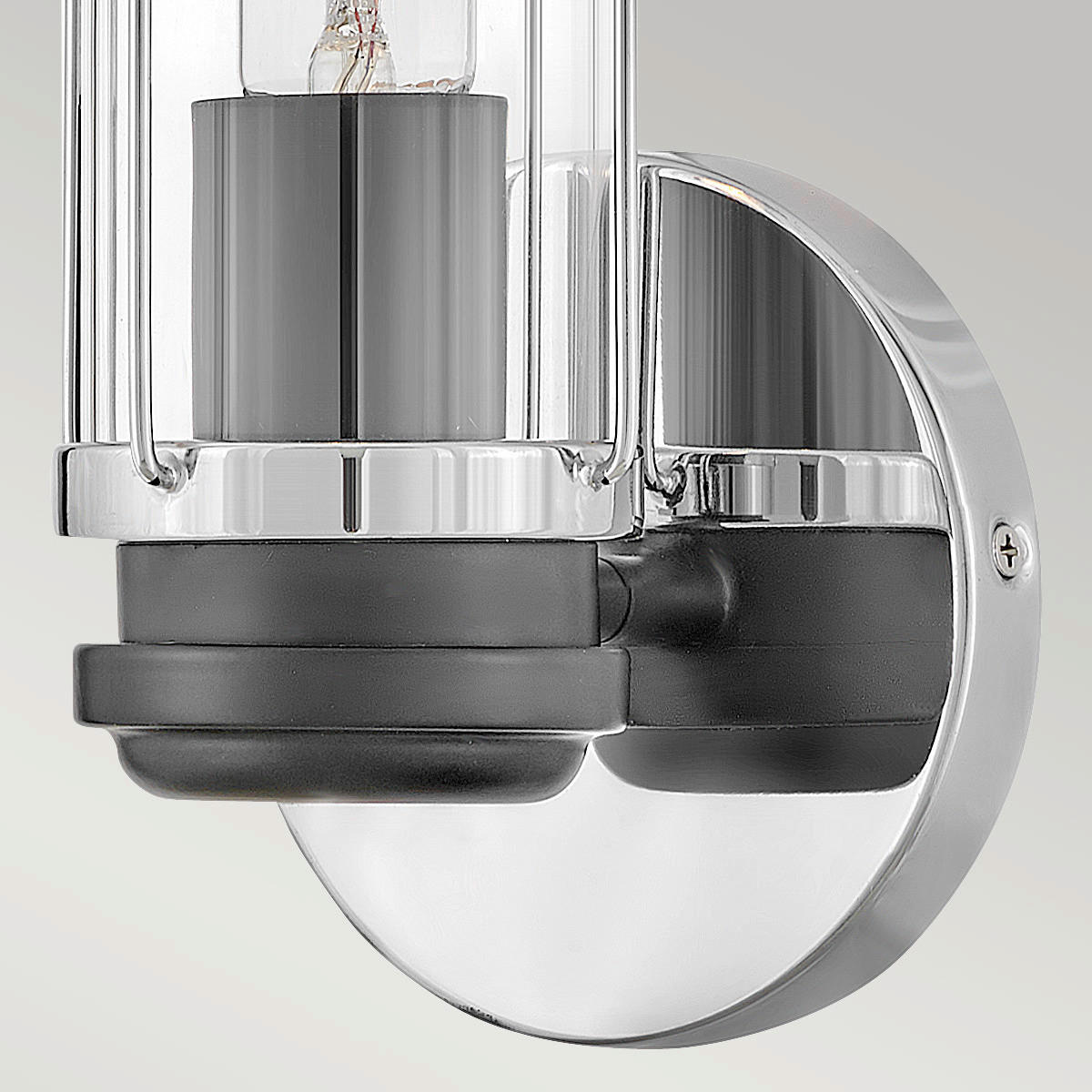 BADEZIMMER-WANDLEUCHTE - Chromfarben/Schwarz, Basics, Glas/Metall (35.1/12.2/12.8cm) - Elstead Lighting