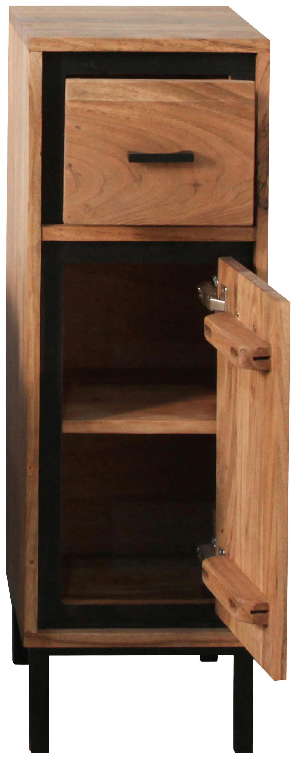 UNTERSCHRANK 30/90/32 cm   - Schwarz/Akaziefarben, KONVENTIONELL, Holz/Metall (30/90/32cm) - Landscape