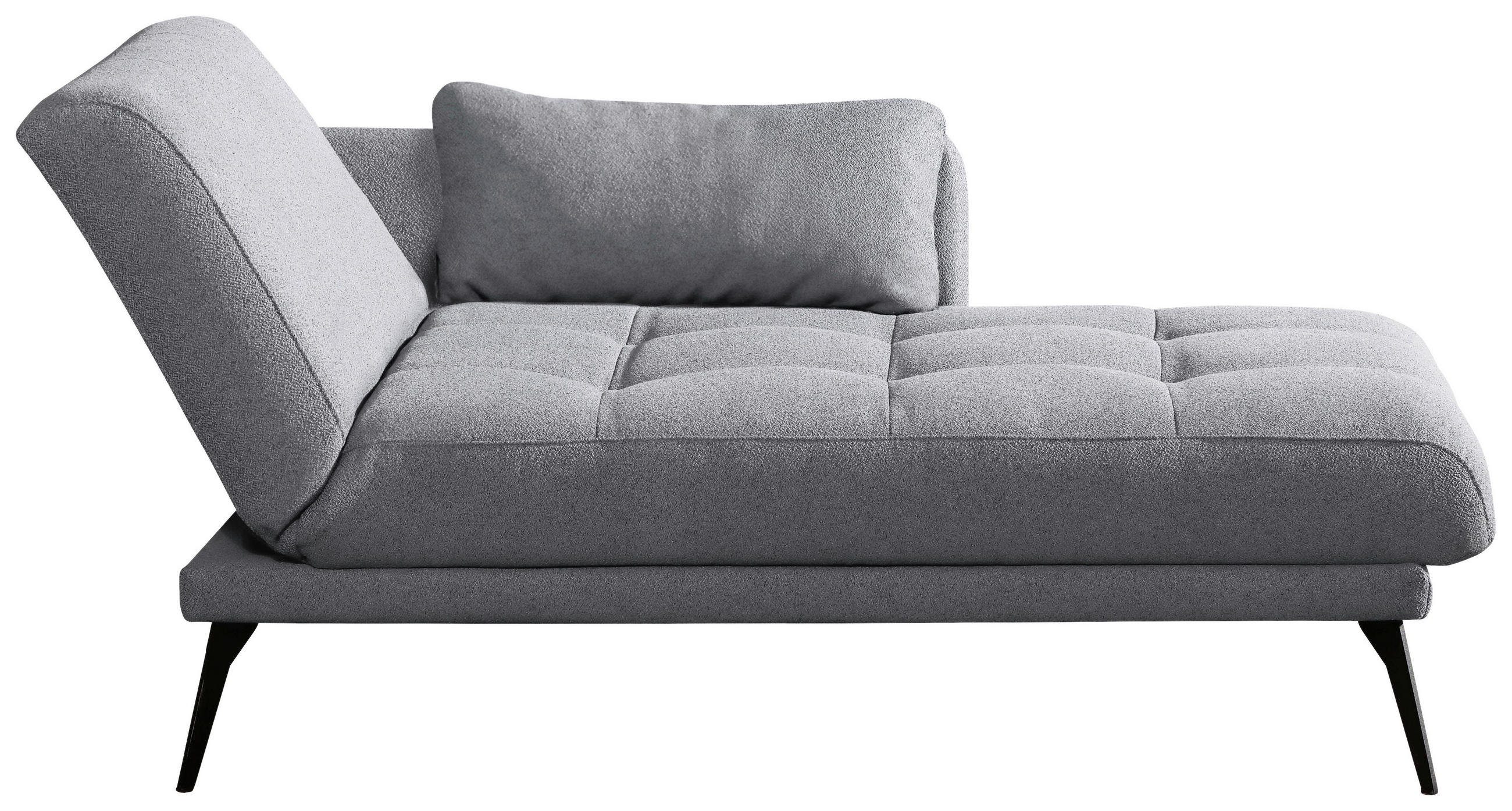 RÉCAMIERE Grau  - Schwarz/Grau, KONVENTIONELL, Textil/Metall (200/85/106cm) - Novel