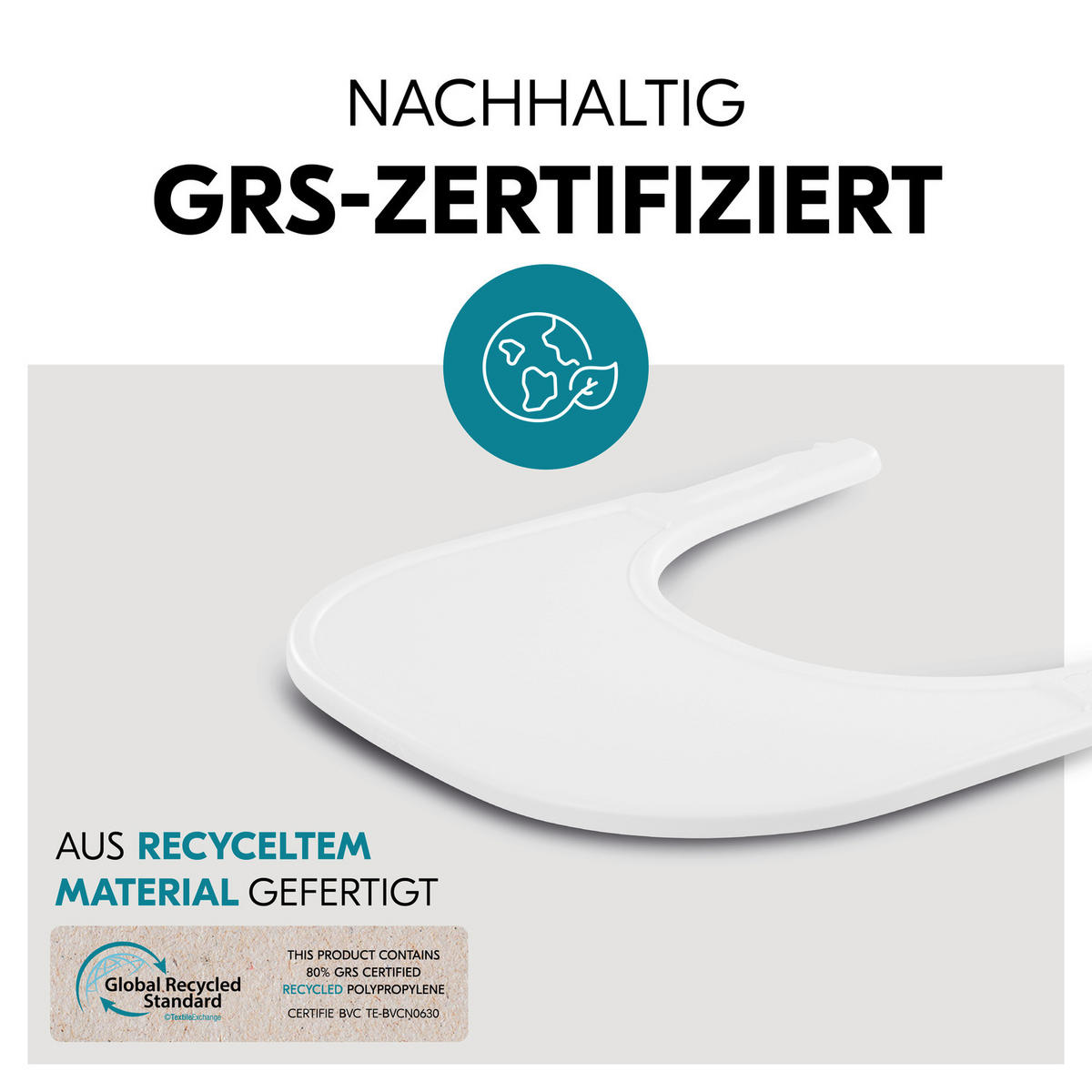 ESS- UND SPIELBRETT Arketa  - Weiß, Basics, Kunststoff (46/4/49cm) - Hauck