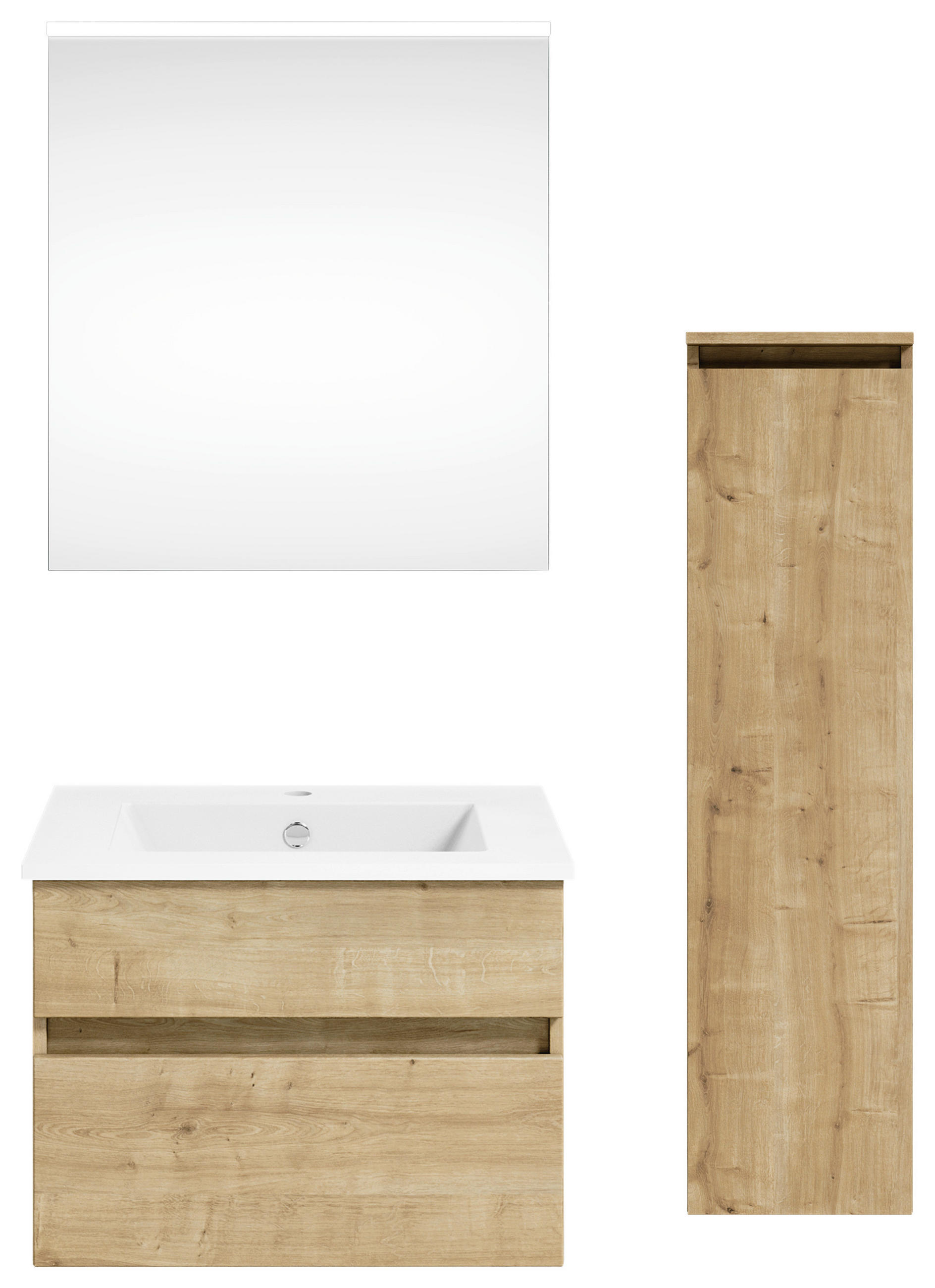 BADEZIMMER  in 92,2 cm  - Eichefarben/Weiß, KONVENTIONELL, Keramik/Holzwerkstoff (92,2cm) - Puris