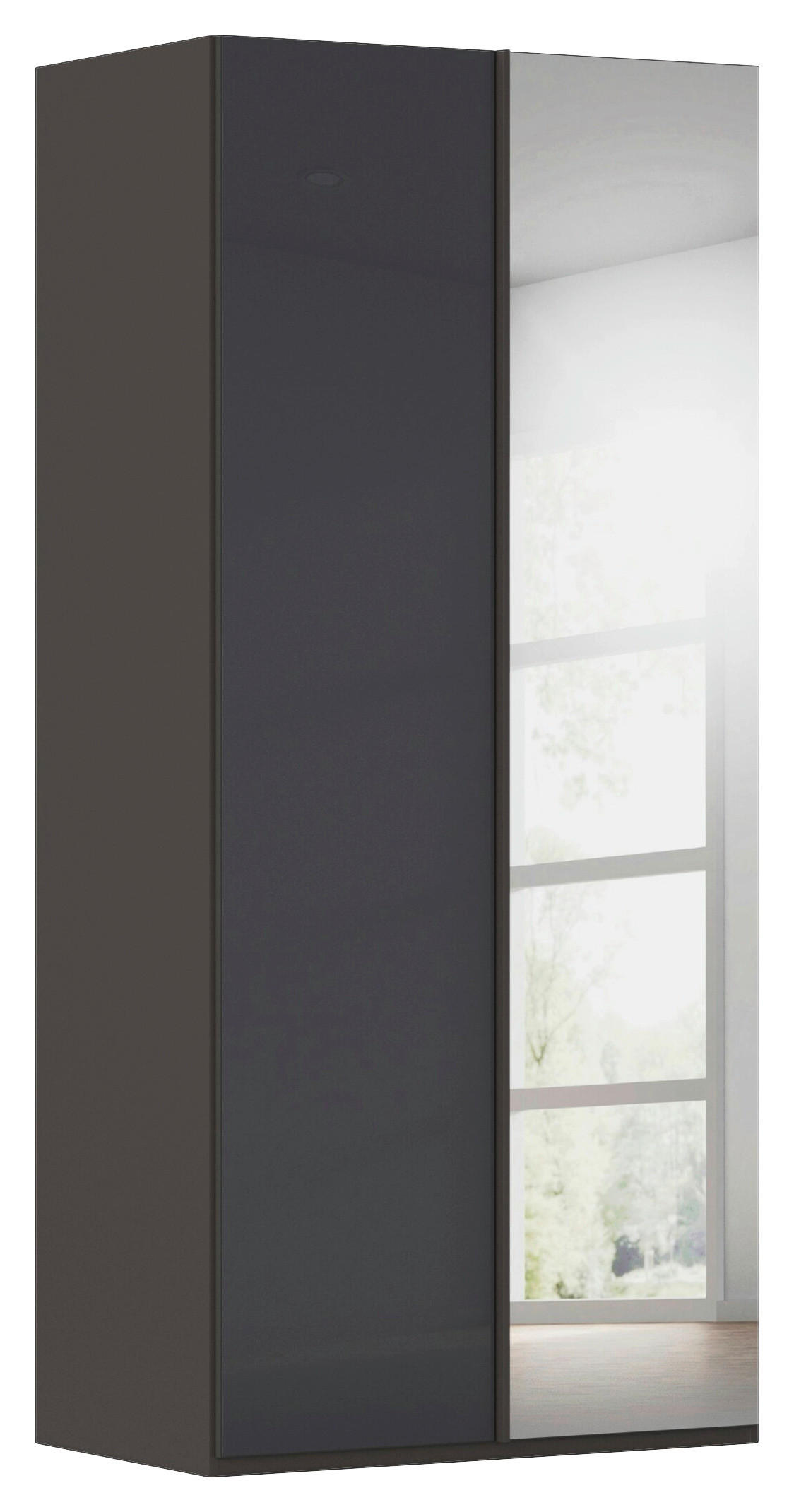 DREHTÜRENSCHRANK 101/223/61 cm,  in Graphitfarben, 2-türig  - Graphitfarben, Basics, Glas/Holzwerkstoff (101/223/61cm) - Novel