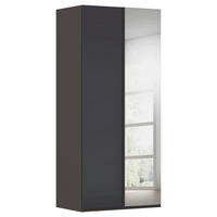 DREHTÜRENSCHRANK 101/223/61 cm,  in Graphitfarben, 2-türig  - Graphitfarben, Basics, Glas/Holzwerkstoff (101/223/61cm) - Novel