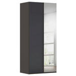 DREHTÜRENSCHRANK 101/223/61 cm,  in Graphitfarben, 2-türig  - Graphitfarben, Basics, Glas/Holzwerkstoff (101/223/61cm) - Novel
