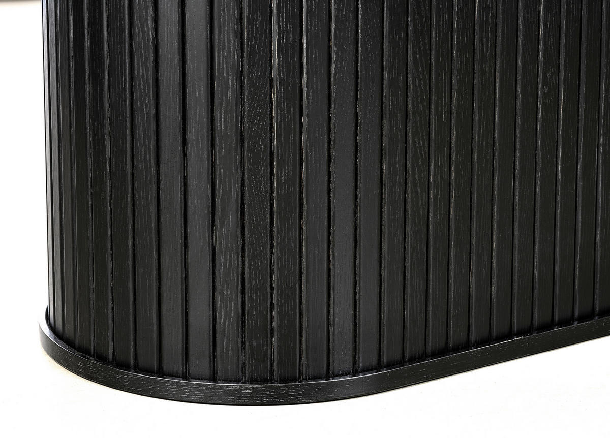 ESSTISCH furniert oval Schwarz, Eichefarben  - Eichefarben/Schwarz, Trend, Holzwerkstoff (180/95/75cm) - home24