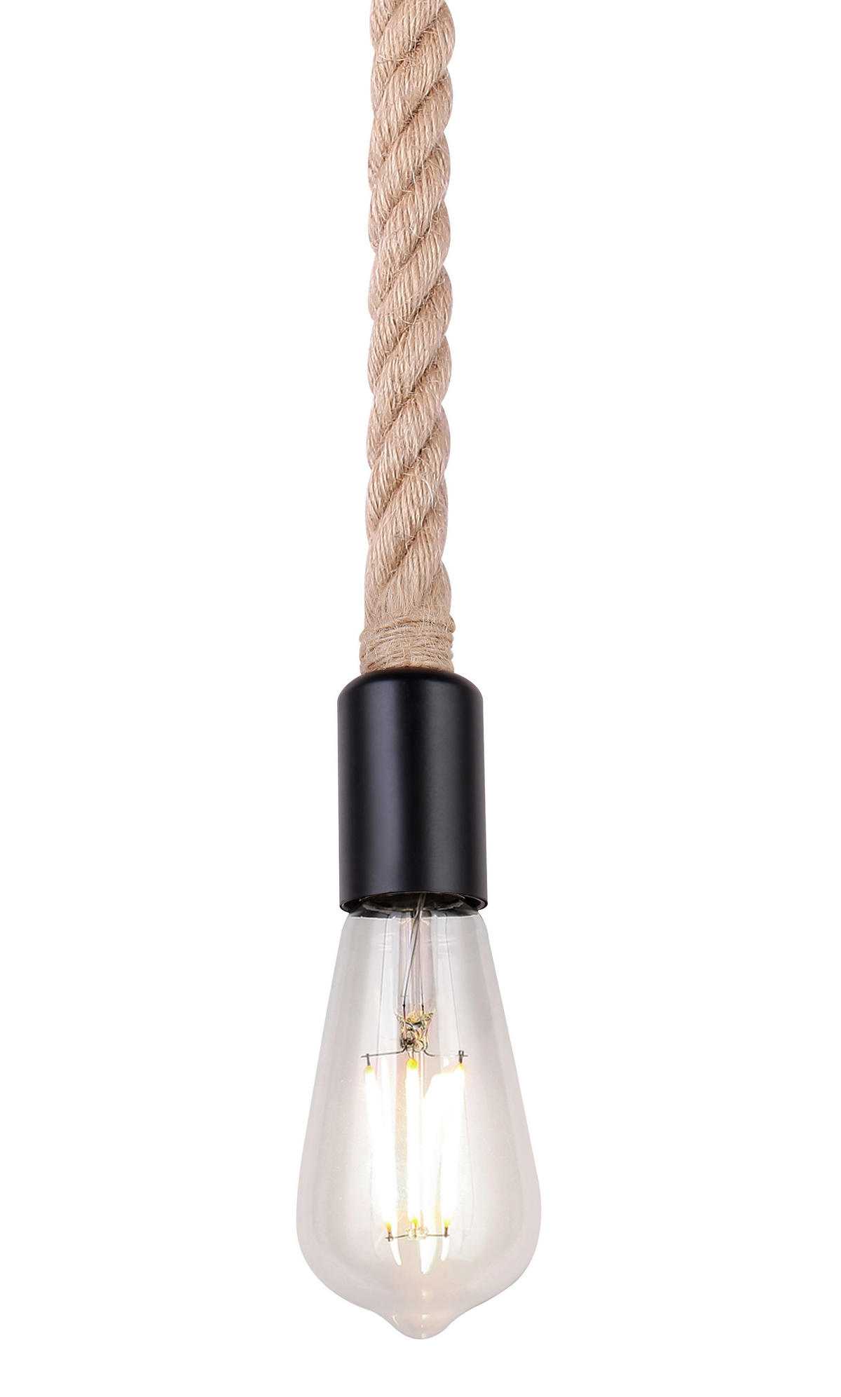 ZÁVĚSNÉ SVÍTIDLO, 10/166 cm  - černá/hnědá, Trend, kov/přírodní materiály (10/166cm)