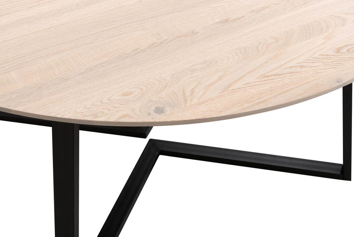 MATBORD vit, ekfärgad, svart rund  finns i olika storlekar, utdragbar  - vit/svart, Klassisk, metall/trä (160cm) - Dieter Knoll