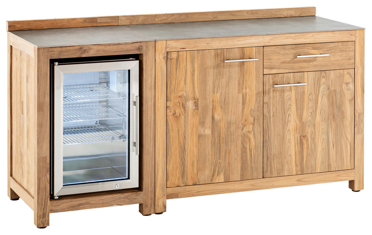 OUTDOORKÜCHE  - Edelstahlfarben/Titanfarben, Trend, Holz/Keramik (180/94,7/57,5cm)