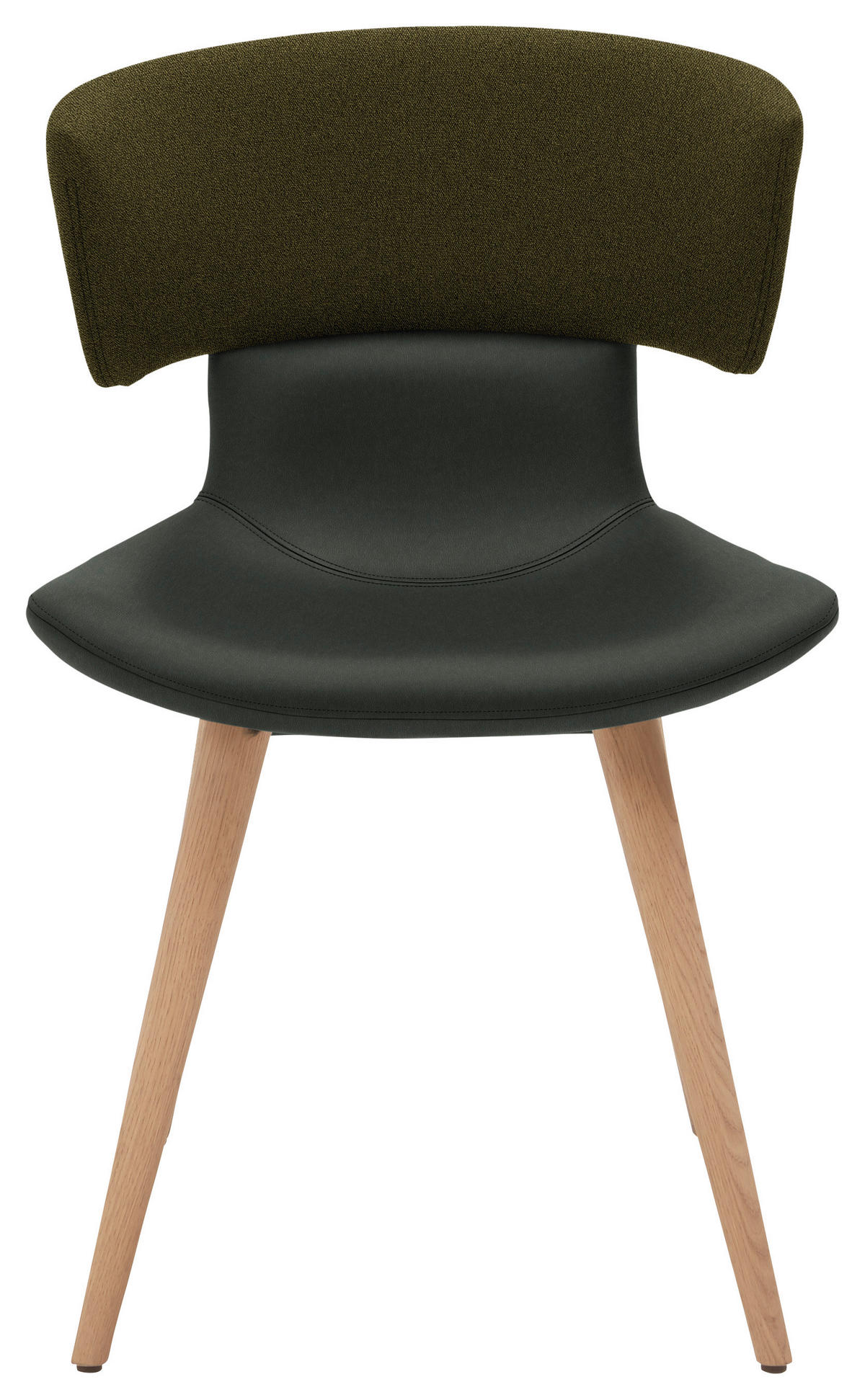 STUHL in Holz, Textil, Leder Grün, Eichefarben  - Eichefarben/Grün, Natur, Leder/Holz (54/82,5/58cm) - Voglauer