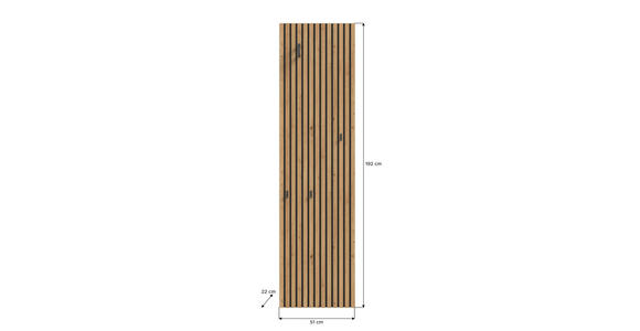 GARDEROBENPANEEL  in 51/192/22 cm  - Eiche Artisan, Design, Holzwerkstoff (51/192/22cm) - Xora