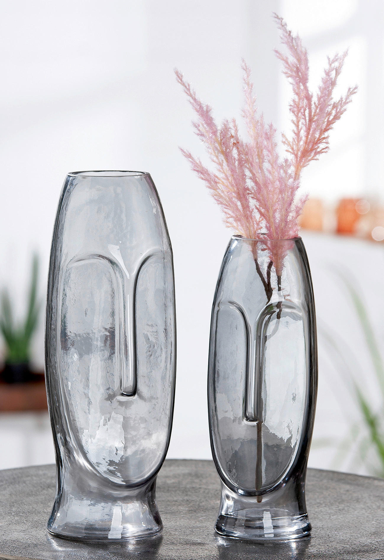 DEKOVASE  - Hellgrau, LIFESTYLE, Glas (9/25cm)