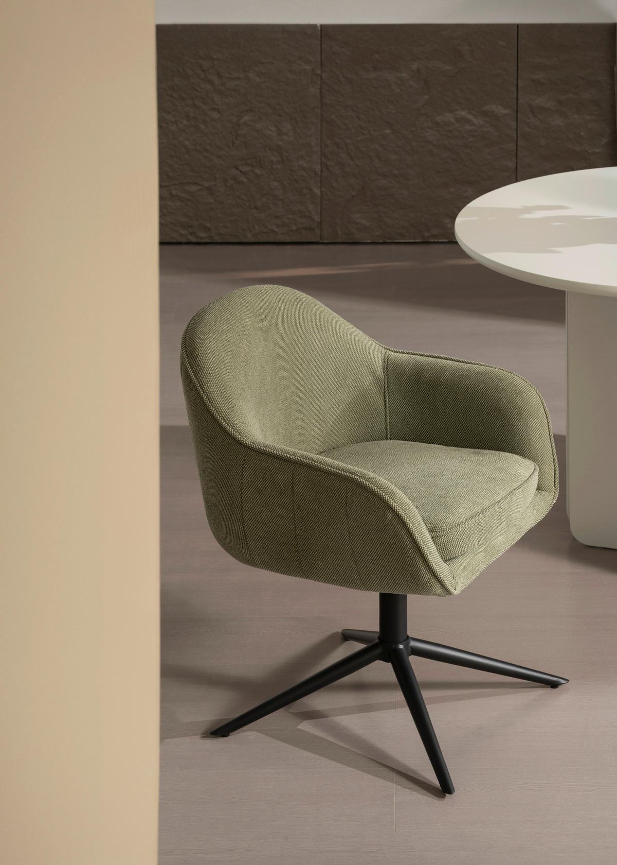 ARMLEHNSTUHL  in Eisen Leinenoptik  - Schwarz/Grün, KONVENTIONELL, Holz/Textil (60/81/62cm) - MID.YOU