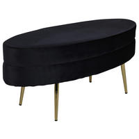 BÄNK i metall, textil svart, guldfärgad  - svart/guldfärgad, Design, metall/textil (100/41/40cm) - Livetastic