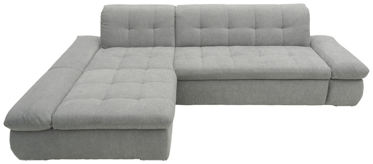ECKSOFA in Mikrofaser Grau  172/300 cm  - Chromfarben/Grau, KONVENTIONELL, Textil/Metall (172/300cm) - MID.YOU