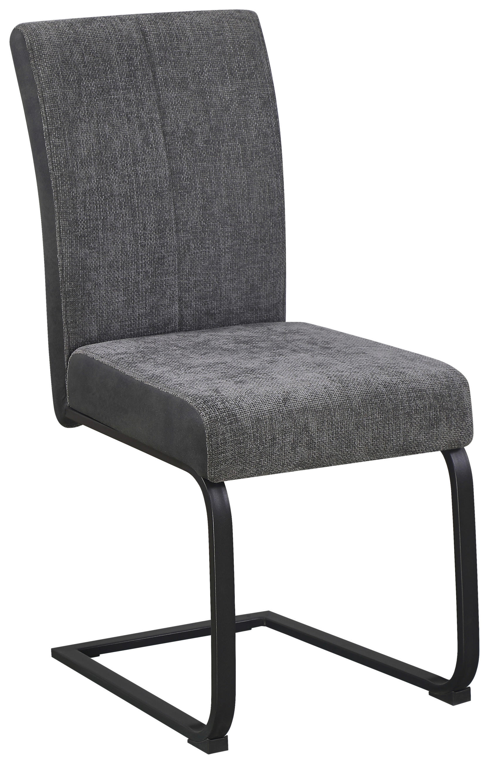 SCHWINGSTUHL  in Eisen Webstoff, Mikrofaser  - Schwarz/Grau, KONVENTIONELL, Textil/Metall (61/91/43cm) - Carryhome