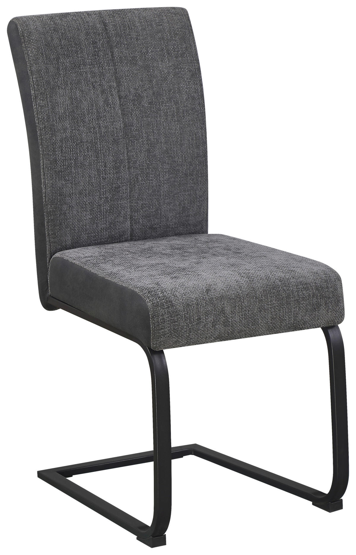 SCHWINGSTUHL  in Eisen Webstoff, Mikrofaser  - Schwarz/Grau, KONVENTIONELL, Textil/Metall (61/91/43cm) - Carryhome