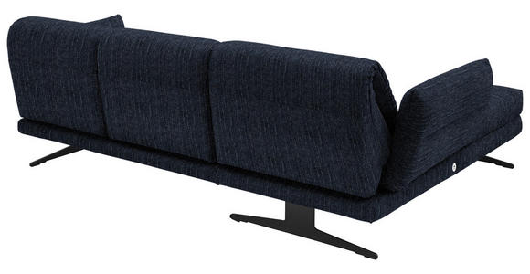 ECKSOFA Dunkelblau Flachgewebe  - Schwarz/Dunkelblau, Design, Textil/Metall (176-217/279-327cm) - Dieter Knoll