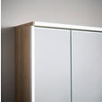 SPIEGELSCHRANK 90/65,6/15 cm  - Chromfarben/Eichefarben, Design, Glas/Holzwerkstoff (90/65,6/15cm) - Dieter Knoll