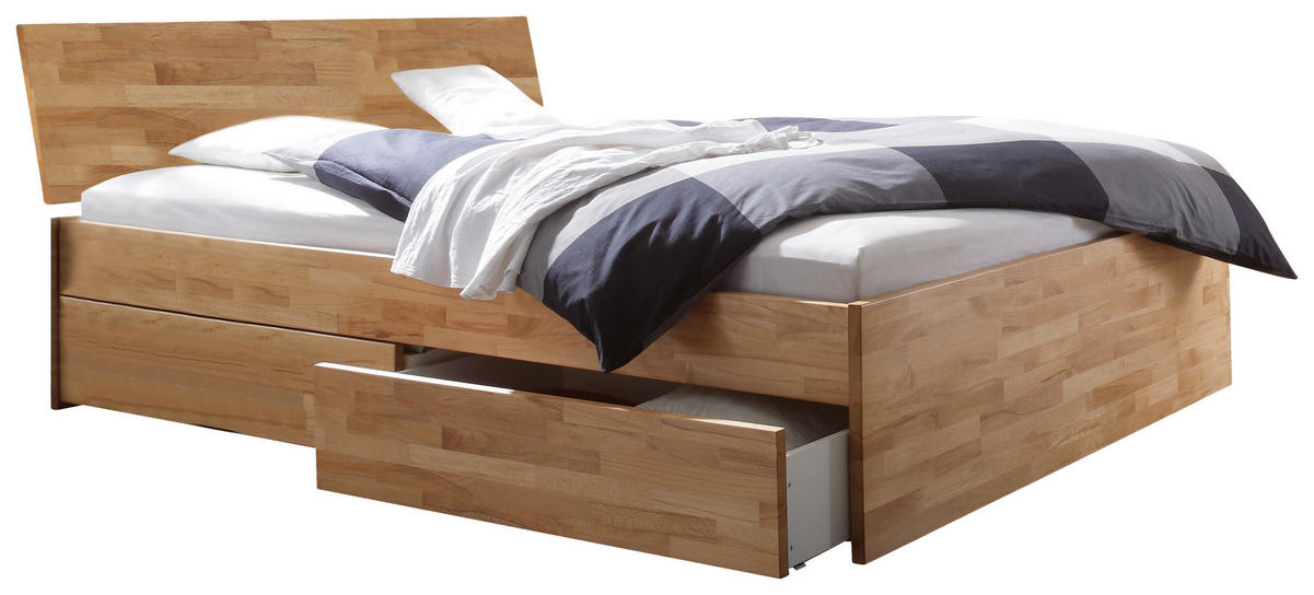 STAURAUMBETT SPAZIO - Buchefarben, Design, Holz (180/200cm) - Hasena