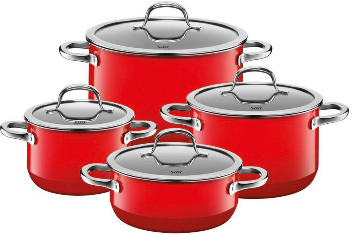 SET ŠERPI 4 dela  - crvena, Osnovno, metal - Silit