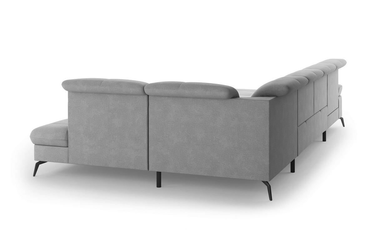 WOHNLANDSCHAFT in Flachgewebe Grau  - Schwarz/Grau, Konventionell, Textil/Metall (185/357/231cm) - Sit & More