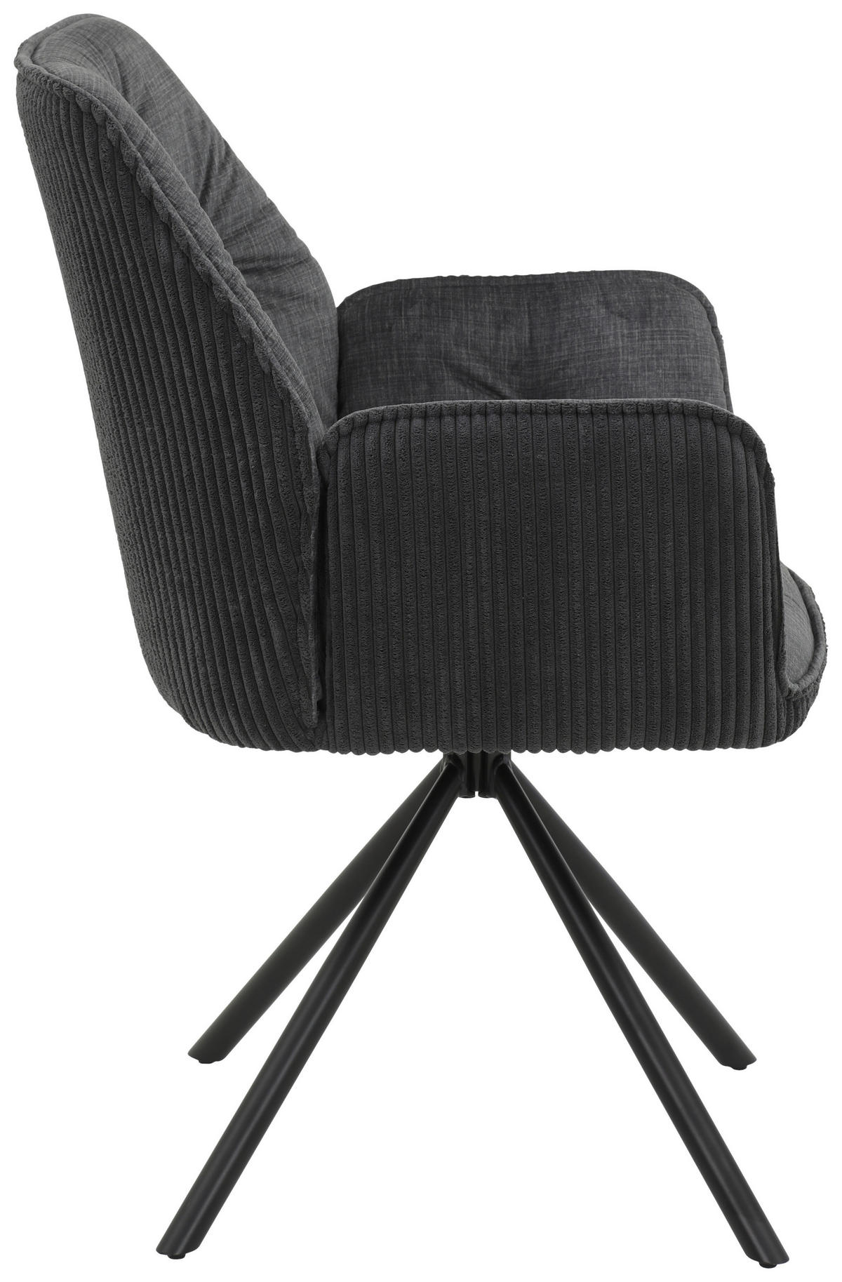 ARMLEHNSTUHL  in Stahl Flachgewebe  - Anthrazit/Schwarz, MODERN, Textil/Metall (56/89/61cm) - Boxxx