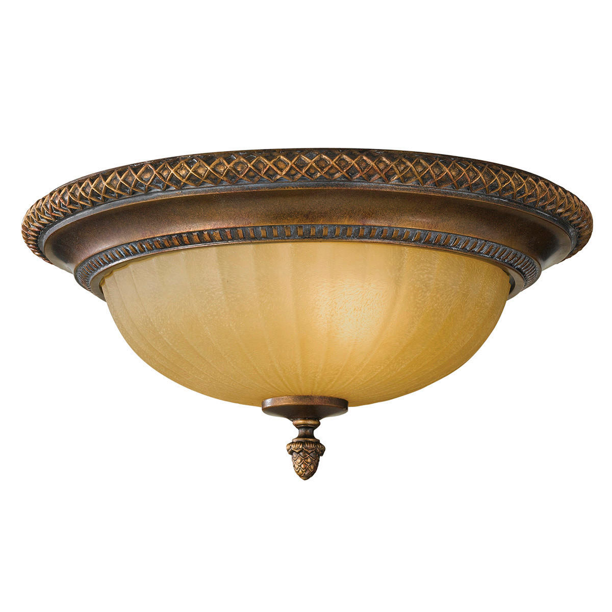 DECKENLEUCHTE  34.3/17.8 cm    - Goldfarben/Bronzefarben, Natur, Glas/Metall (34.3/17.8cm) - Elstead Lighting