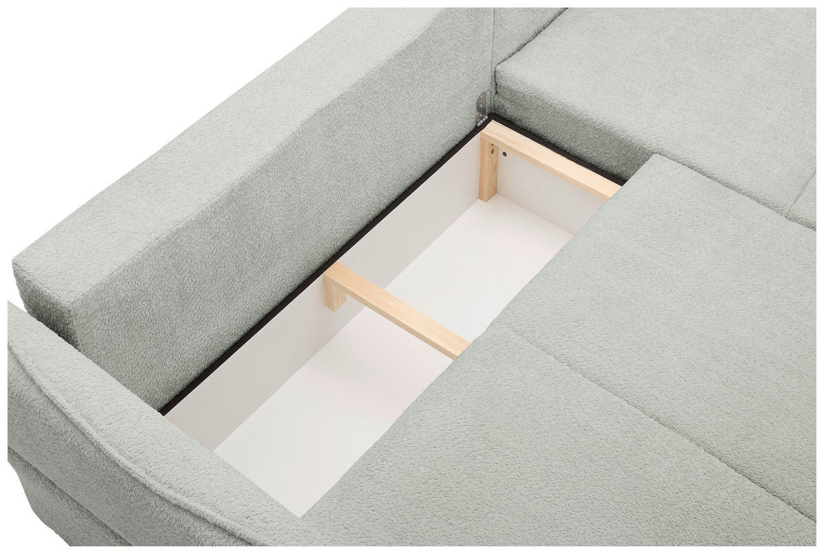 ECKSOFA in Chenille Naturfarben  - Schwarz/Naturfarben, Konventionell, Kunststoff/Textil (233/193cm) - Carryhome