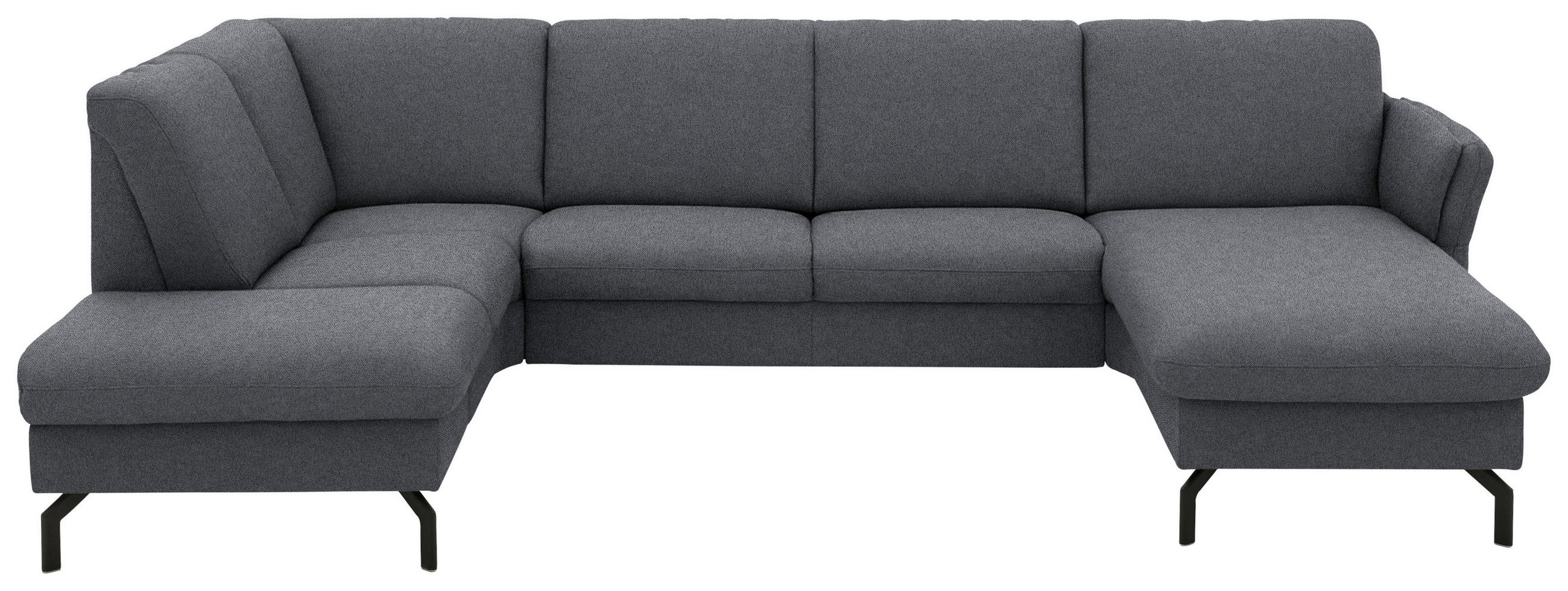 WOHNLANDSCHAFT  Flachgewebe Anthrazit  - Anthrazit/Schwarz, Konventionell, Textil/Metall (190/307/170cm) - Beldomo Comfort
