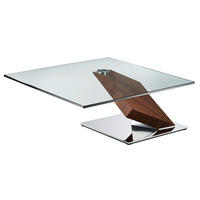 COUCHTISCH in Holz, Metall, Glas 95/95/41 cm  - Design, Glas/Holz (95/95/41cm) - Bacher