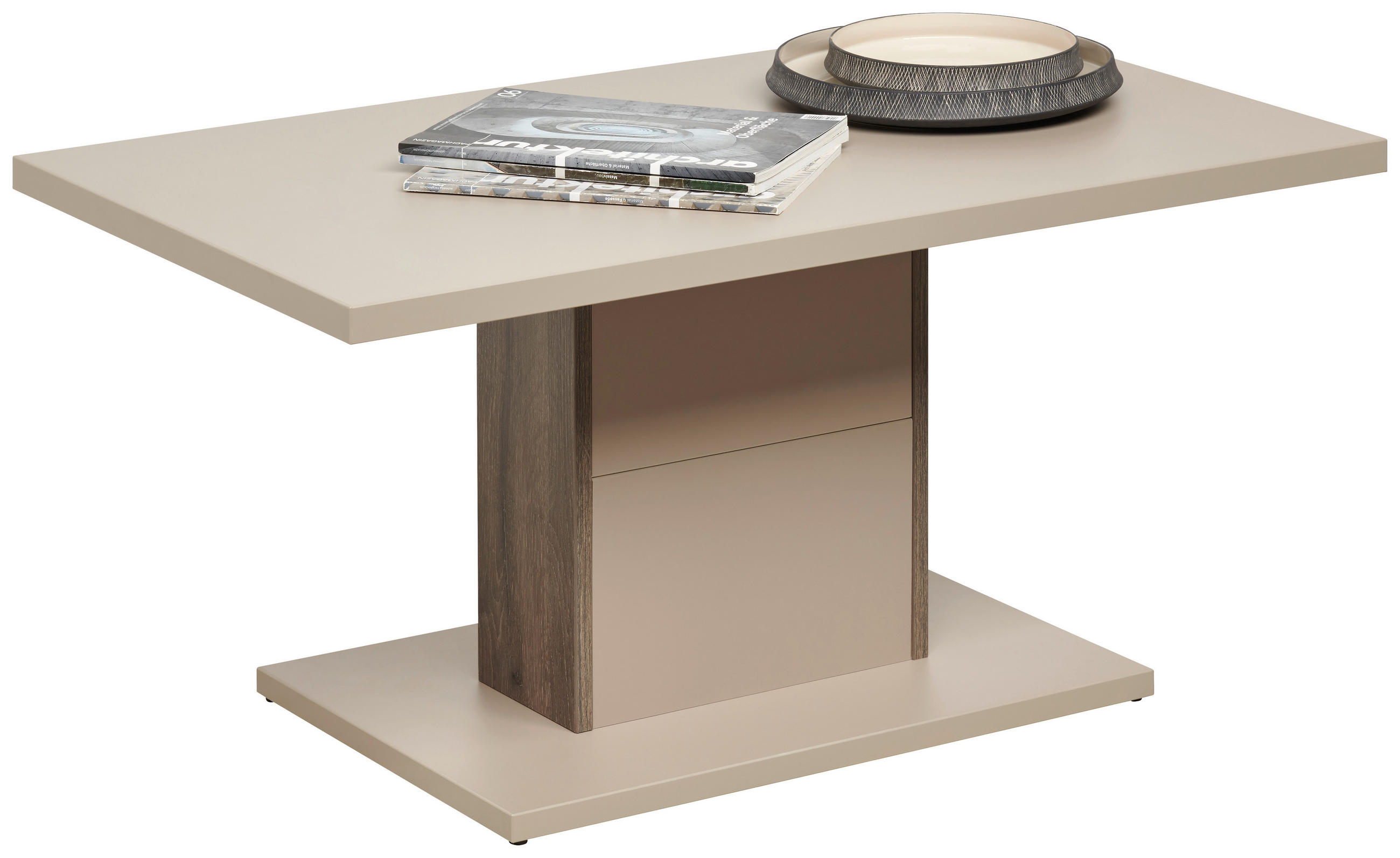 Hom`in Couchtisch Eiche, Hellgrau 55x46x95 cm