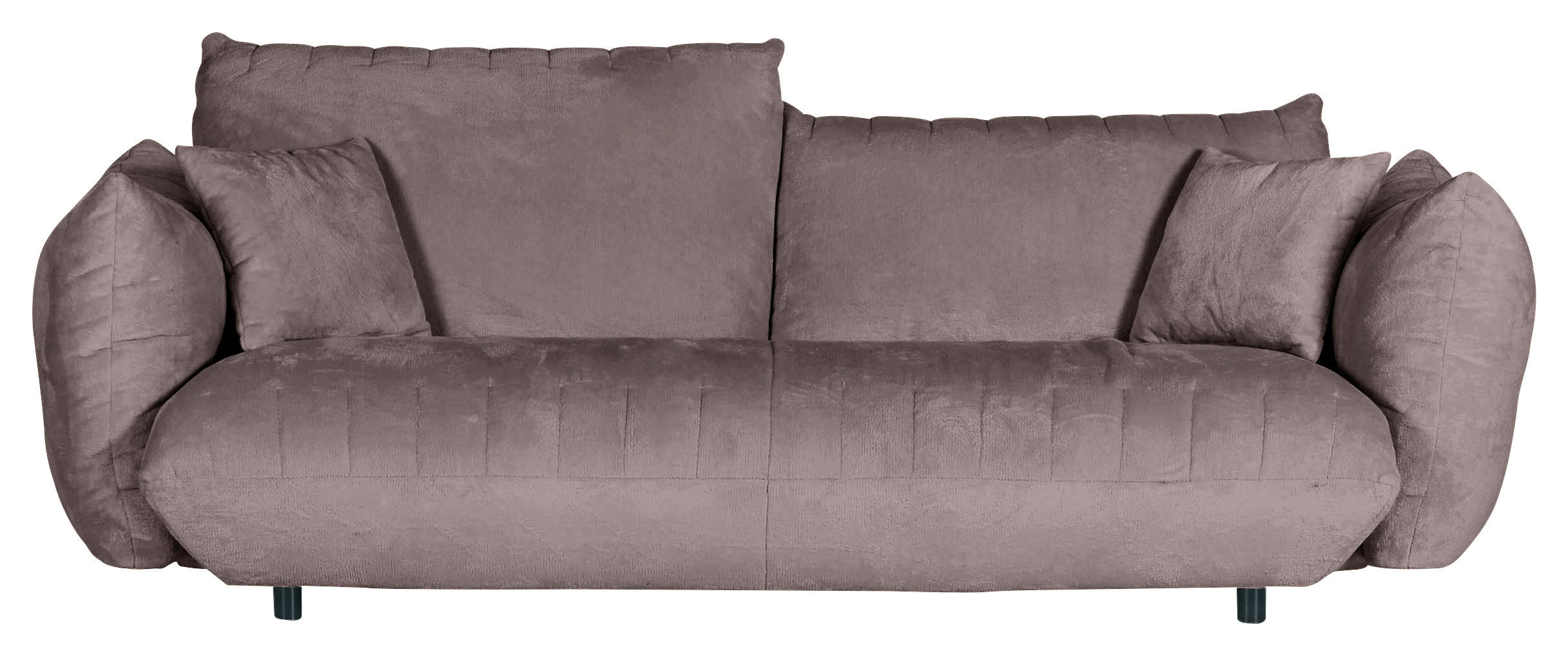 BIG SOFFA i plysch lerfärgad  - lerfärgad/svart, Klassisk, textil/plast (240/78/107cm) - MID.YOU