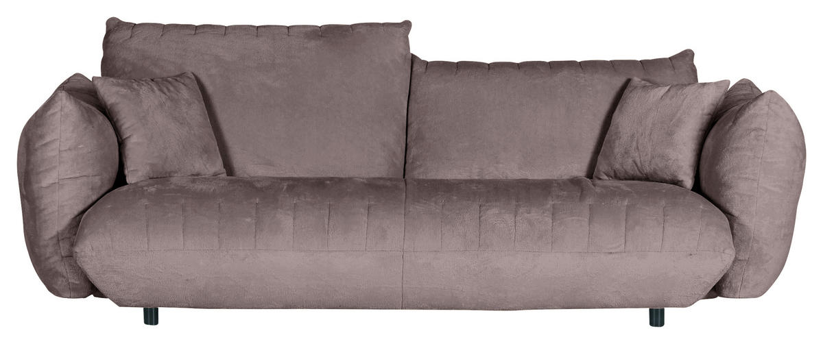 BIG SOFFA i plysch lerfärgad  - lerfärgad/svart, Klassisk, textil/plast (240/78/107cm) - MID.YOU