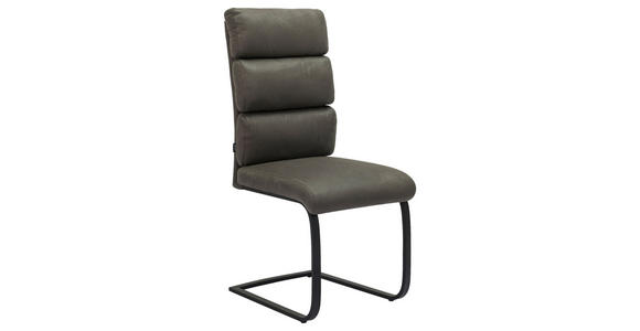 SCHWINGSTUHL in Eisen Webstoff - Schwarz/Grau, Design, Textil/Metall (47/106/63cm) - Novel