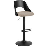 TABURET DE BAR in textil nisipiu  - nisipiu/negru, Modern, metal/lemn (47/113/50,5cm) - MID.YOU