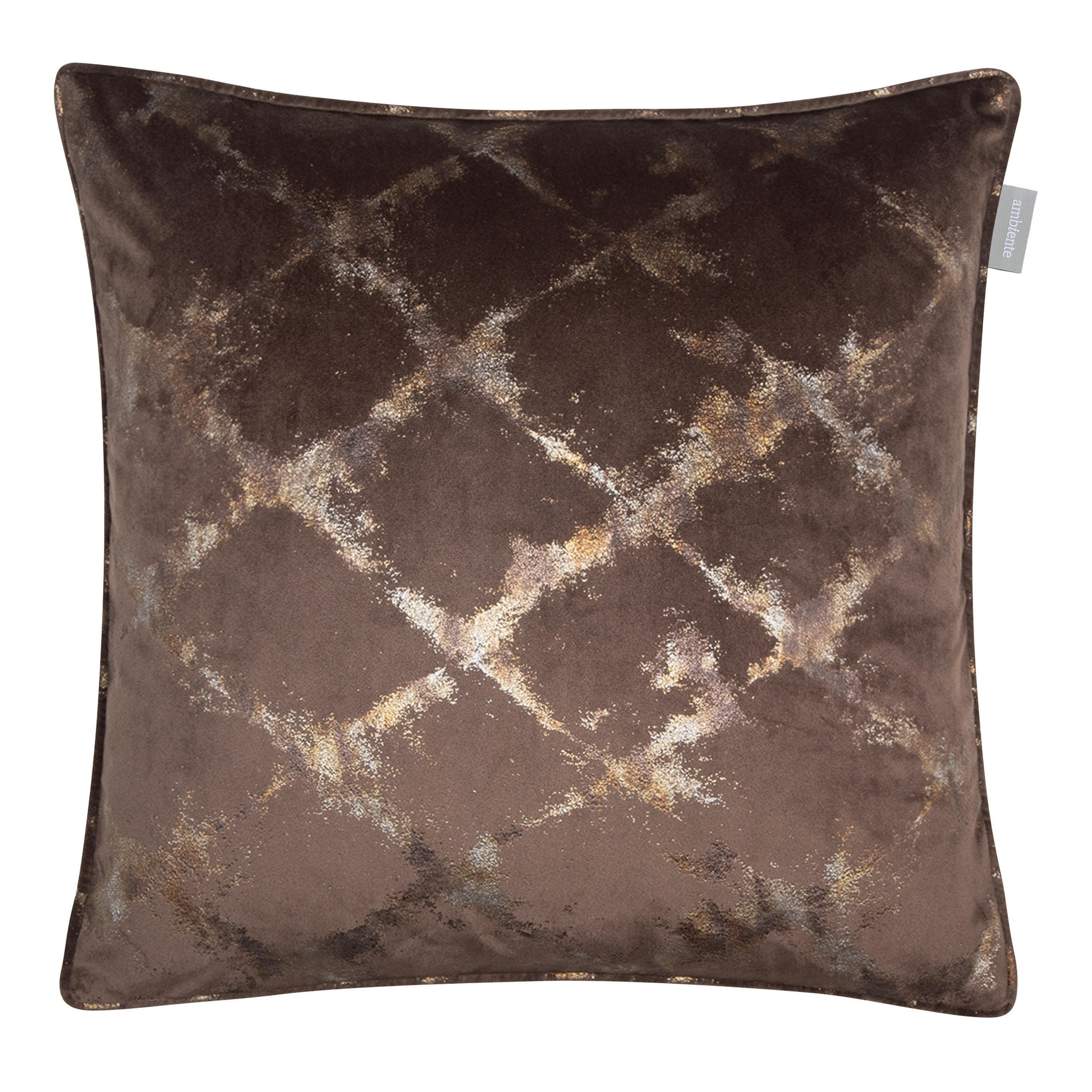 KISSENHÜLLE Shiny Velvet 48/48 cm  - Goldfarben/Braun, Design, Textil (48/48cm) - Ambiente