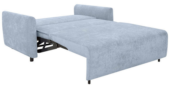 SCHLAFSOFA Chenille Hellblau  - Schwarz/Hellblau, KONVENTIONELL, Kunststoff/Textil (161/90/108cm) - Carryhome