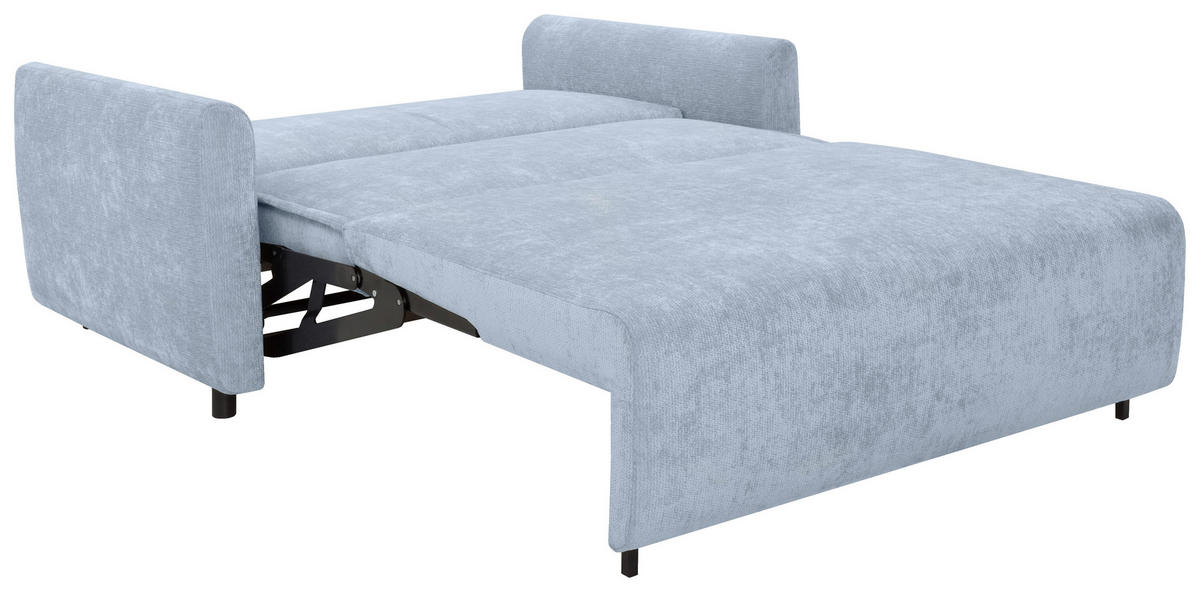 SCHLAFSOFA Chenille Hellblau  - Schwarz/Hellblau, KONVENTIONELL, Kunststoff/Textil (161/90/108cm) - Carryhome