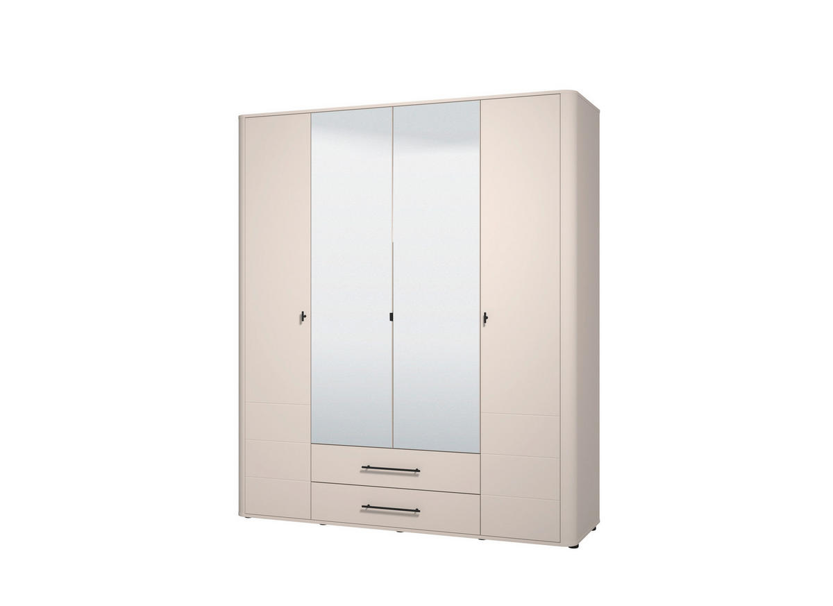 NYÍLÓAJTÓS SZEKRÉNY kasmír  - fekete/kasmír, Basics, műanyag/faalapú anyag (180/211/57cm) - Carryhome