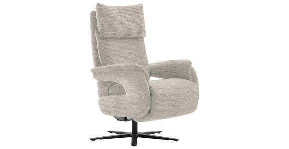 FERNSEHSESSEL in Struktur Silberfarben  - Silberfarben/Schwarz, MODERN, Textil/Metall (73/113-117/85cm) - Cantus