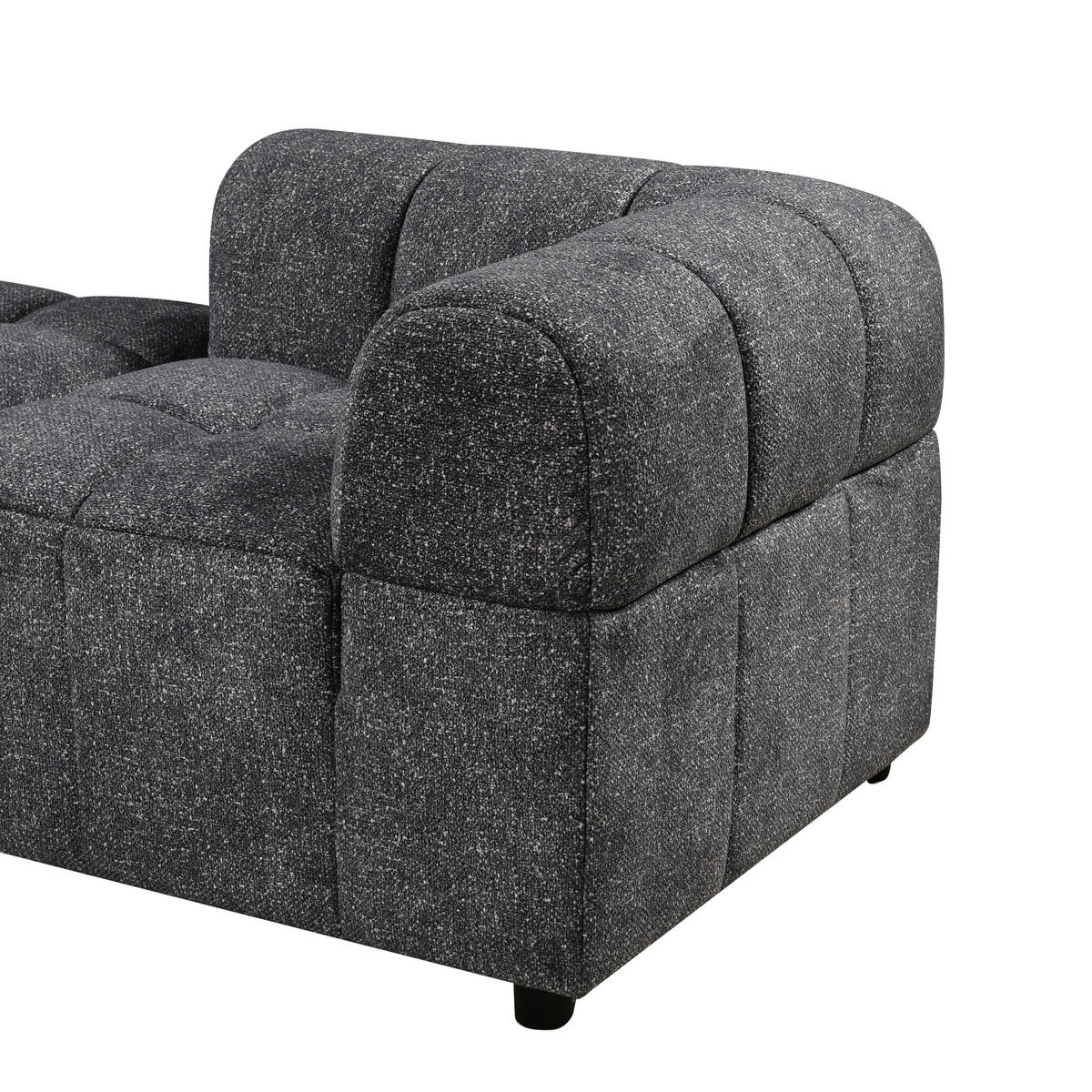 ECKSOFA einzeln stellbar  Anthrazit Struktur  - Anthrazit/Schwarz, Design, Holz/Kunststoff (336/70/168cm) - MID.YOU