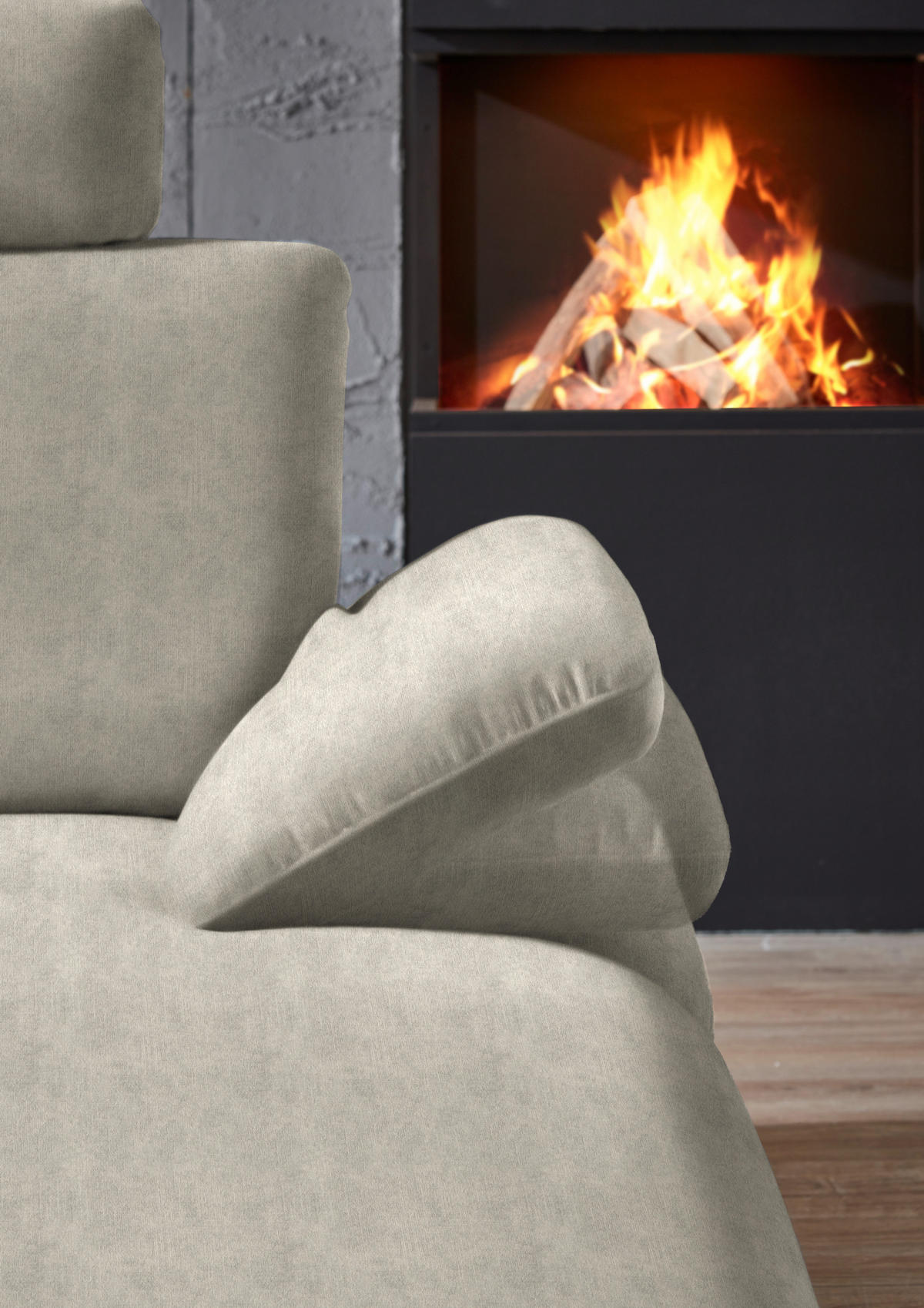 WOHNLANDSCHAFT in Velours Platinfarben  - Platinfarben/Schwarz, Design, Textil/Metall (208/344/180cm) - Dieter Knoll